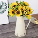Ramo Girasol Flores Artificiales 30cm Decoracion Pack X10