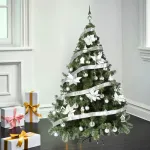 Arbolito Navidad Montañes Deluxe 2,10mts + Decoración Plata