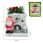 Adorno Navidad Papa Noel Ceramica C/ Luz Decoracion Navideña