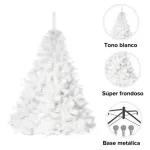 Arbol Navidad Extra Lujo Patagonia Blanco 2,10mts Decoracion