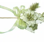 Flor Dorada Adorno Para Arbol De Navidad Tela Con Moño