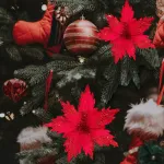 Flor 25cm Azul Arbol De Navidad Adornos Decoracion X4u