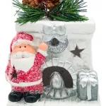 Adorno Navidad Papa Noel Ceramica C/ Luz Decoracion Navideña