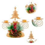 Candelabro Porta Velas X2 Decorativos Navidad 17cm 