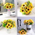 Ramo Girasol Flores Artificiales 30cm Decoracion