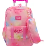 Mochila Carrito Escolar 17'' Set Carro Con Ruedas + Canopla
