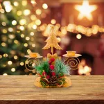 Candelabro Porta Velas X2 Decorativos Navidad 17cm 