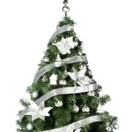 Arbolito Navidad Montañes Deluxe 2,10mts + Decoración Plata