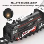 Pista De Tren Clasico Con Luz Y Vias Locomotora Juguete