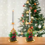 Candelabro Porta Velas Metalicos Decorativos Navidad 15cm 