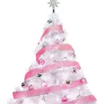 Árbol De Navidad Blanco Montañes Deluxe 1.5mts + Kit Rosa