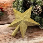 Estrella Puntal Dorado 25cm Para Arbol De Navidad 