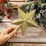 Estrella Puntal Dorado 25cm Para Arbol De Navidad 