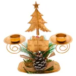 Candelabro Porta Velas X2 Decorativos Navidad 17cm 