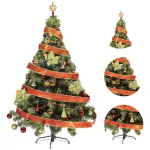 Arbolito Navidad Tronador Lujo 1,50m Kit 40 Rojo Oro Deco