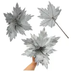 Flor 25cm Plata Arbol De Navidad Adornos Decoracion X4u