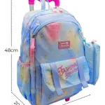 Mochila Carrito Escolar 17'' Set Carro Con Ruedas + Canopla