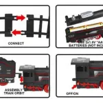 Pista De Tren Clasico Con Luz Y Vias Locomotora Juguete