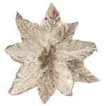 Flor 25cm Plata Arbol De Navidad Adornos Decoracion X4u