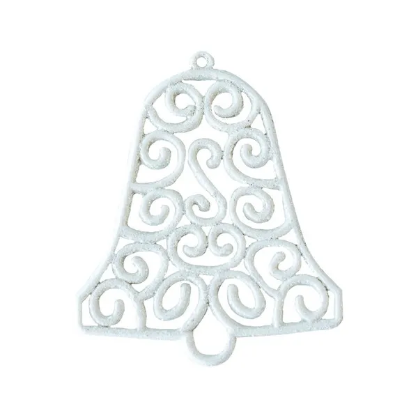 Adorno Para El Arbol De Navidad Campana Blanca 10cm X3u
