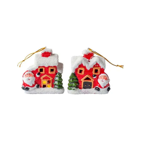Adorno Arbol De Navidad Papa Noel Ceramica Con Luz Deco