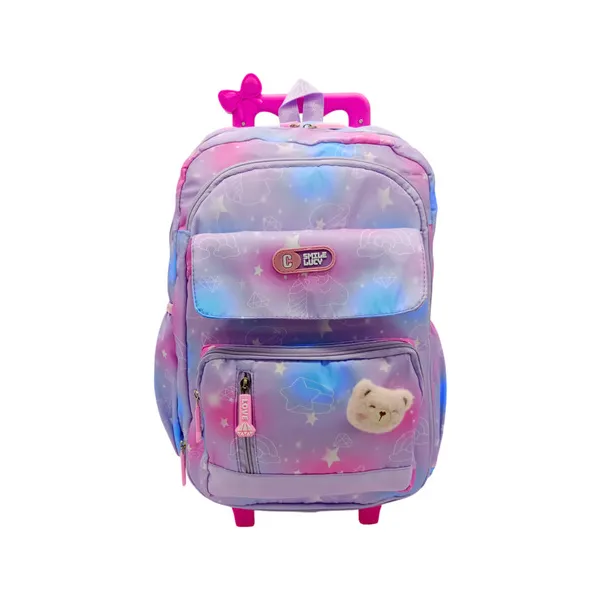 Mochila Carrito 17'' Escolar Carro Con Ruedas Infantil