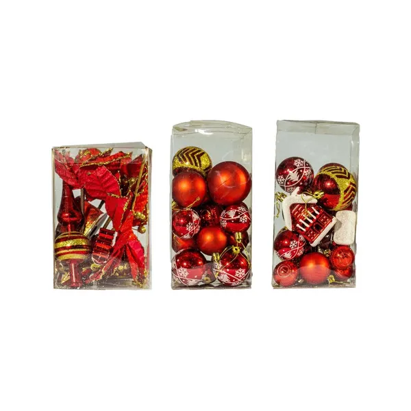 Kit Adornos Navidad Rojo 60 Piezas
