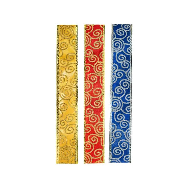 Cintas Navideñas Pack X3 Adornos 4cm 2,70mt Navidad Decorar