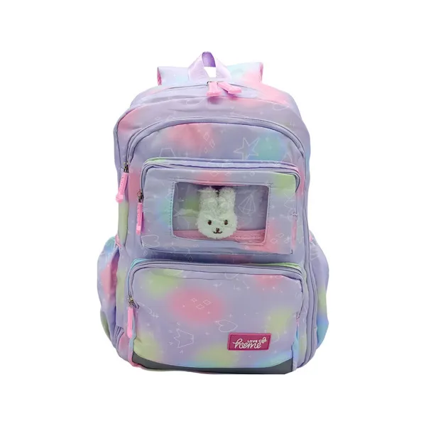 Mochila Para Nena Espalda Escolar Portanotebook + Peluche