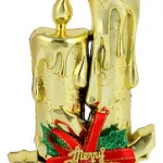 Adorno Navidad Colgante Navideño Con Velas Y Moño 17cm
