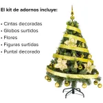  Arbol De Navidad Tronador Lujo 1,20mts Con Adornos Kit X30