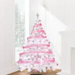 Arbol Navidad Blanco Montañes Deluxe 1,80m + Kit Rosa Adorno