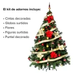 Arbolito Navidad Montañes Deluxe 2,10mts Con Adornos Kit X72