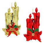 Adorno Navidad Colgante Navideño Con Velas Y Moño 17cm