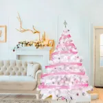 Arbol Navidad Blanco Montañes Deluxe 1,80m + Kit Rosa Adorno