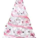 Arbol Navidad Blanco Tronador Lujo 1.80mts Decorado Rosa