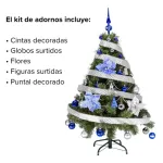  Arbol De Navidad Tronador Lujo 1,20mts Con Adornos Kit X30