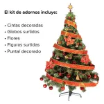 Arbolito Navidad Tronador De Lujo 1,50m Kit 40 Rojo Deco
