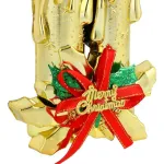 Adorno Navidad Colgante Navideño Con Velas Y Moño 17cm