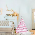 Arbol Navidad Blanco Montañes Deluxe 1.30m + Kit Deco Rosa 