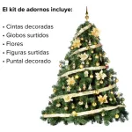 Arbol Navidad Extra Lujo Patagonia 2.10mts Con Adornos X88