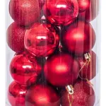 Bolas De Navidad 6cm Adornos Navideños Tubo X20 Esferas