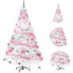 Arbol Navidad Blanco Tronador De Lujo 1.50mts + Kit Rosa