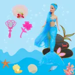 Muñeca Sirena Con Luz Y Accesorios Juguete