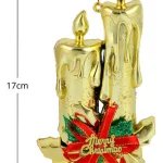 Adorno Navidad Colgante Navideño Con Velas Y Moño 17cm