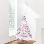 Arbol Navidad Blanco Tronador Lujo 1.80mts Decorado Rosa