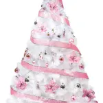 Arbol Navidad Blanco Tronador De Lujo 1.50mts + Kit Rosa
