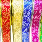 Cintas Navideñas Pack X5 Adornos Glitter 5cm 2,70mts Navidad
