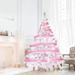 Arbol Navidad Blanco Montañes Deluxe 1,80m + Kit Rosa Adorno