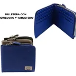 Billetera Hombre Tarjetero Eco Cuero Pu Con Cierre
